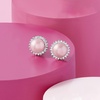 image:imageRossSimons 775mm Cultured Button Pearl and 13 ct tw Diamond Stud Earrings in Sterling SilverWhite
