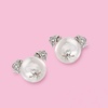 image:imageRossSimons 885mm Cultured Pearl Dog Earrings With Diamond Accents in Sterling Silver
