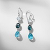 image:imageRossSimons 890 ct tw Tonal Blue Topaz Linear Earrings in Sterling Silver