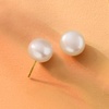 image:imageRossSimons 89mm Cultured Button Pearl Stud Earrings in 14kt Yellow Gold