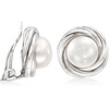 image:imageRossSimons 8mm Cultured Pearl ClipOn Earrings in Sterling Silver
