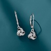 image:imageRossSimons DiamondAccented Love Knot Drop Earrings in Sterling Silver