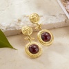 image:imageRossSimons Italian Garnet Floral Drop Earrings in 18kt Gold Over Sterling