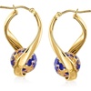 image:imageRossSimons Italian Murano Glass Bead Twisted Hoop Earrings in Silver125 Inches