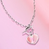 image:imageRossSimons Italian Pink MotherOfPearl Heart Toggle Necklace in Sterling Silvermother of pearl