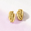 image:imageRossSimons Italian Textured and Polished 18kt Yellow Gold Earrings