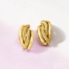image:imageRossSimons Italian Textured and Polished 18kt Yellow Gold Earrings