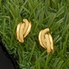 image:imageRossSimons Italian Textured and Polished 18kt Yellow Gold Earrings
