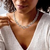 image:imageRossSimons Sterling Silver Graduated OvalLink NecklaceNo Gemstone