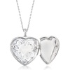 image:imageRossSimons Sterling Silver Scrolled Heart Locket Necklace With Diamonds 16 inches