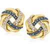 image:imageRossSimons 040 ct tw Sapphire and 10 ct tw Diamond Love Knot Earrings in 18kt Gold Over Sterling