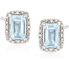 image:imageRossSimons 100 ct tw Aquamarine Stud Earrings With Diamond Accents in Sterling Silver