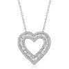 image:imageRossSimons 100 ct tw Baguette and Round Diamond Heart Pendant Necklace in Sterling SilverDiamond