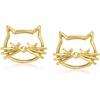 image:imageRossSimons 14kt Yellow Gold Cat Outline Earrings