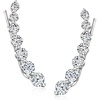 image:imageRossSimons 190 ct tw Graduated CZ Ear Crawlers in Sterling Silver