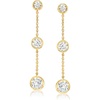 image:imageRossSimons 200 ct tw BezelSet CZ Linear Drop Earrings in 18kt Gold Over Sterling