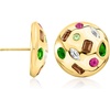 image:imageRossSimons 270 ct tw MultiGemstone Button Earrings in 18kt Gold Over Sterling