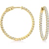 image:imageRossSimons 363 Ct TW CZ InsideOutside Hoop Earrings in 18kt Gold Over Sterling