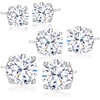 image:imageRossSimons 600 ct tw CZ Jewelry Set 3 Pairs Of Stud Earrings in Sterling Silver