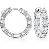 image:imageRossSimons 700 ct tw CZ InsideOutside Hoop Earrings in Sterling Silver