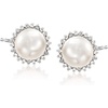 image:imageRossSimons 775mm Cultured Button Pearl and 13 ct tw Diamond Stud Earrings in Sterling SilverWhite