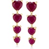 image:imageRossSimons 875 ct tw Ruby Heart Linear Drop Earrings in 18kt Gold Over Sterling