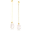 image:imageRossSimons 885mm Cultured Pearl Bead and Chain Drop Earrings in 14kt Yellow Gold
