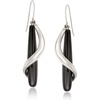 image:imageRossSimons Black Onyx Teardrop and Sterling Silver Spiral Drop Earrings