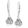image:imageRossSimons DiamondAccented Love Knot Drop Earrings in Sterling Silver
