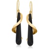 image:imageRossSimons Elongated Black Onyx Teardrop Spiral Earrings in 14kt Yellow Gold