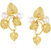 image:imageRossSimons Italian 6mm Cultured Pearl Vine Drop Earrings in 18kt Gold Over Sterling