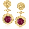 image:imageRossSimons Italian Garnet Floral Drop Earrings in 18kt Gold Over Sterling