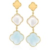 image:imageRossSimons Italian MotherOfPearl and 500 ct tw Aquamarine Clover Drop Earrings in 14kt Yellow Gold