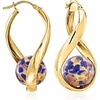 image:imageRossSimons Italian Murano Glass Bead Twisted Hoop Earrings in Silver125 Inches