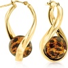 image:imageRossSimons Italian Murano Glass Bead Twisted Hoop Earrings in Silver138 Inches