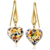 image:imageRossSimons Italian Murano Glass Heart Drop Earrings in 18kt Gold Over Sterling138 Inches