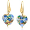 image:imageRossSimons Italian Murano Glass Heart Drop Earrings in 18kt Gold Over Sterling15 Inches
