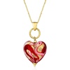 image:imageRossSimons Italian Red and Pink Murano Glass Heart Necklace in 18kt Gold Over SterlingNo Gemstone