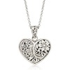 image:imageRossSimons Sterling Silver BaliStyle Heart Pendant NecklaceNo Gemstone