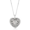 image:imageRossSimons Sterling Silver Scrolled Heart Locket Necklace With Diamonds 16 inches