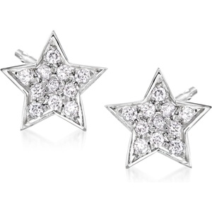 image:imagePure Collection by RossSimons 020 ct tw Diamond Star Stud Earrings in Sterling Silver