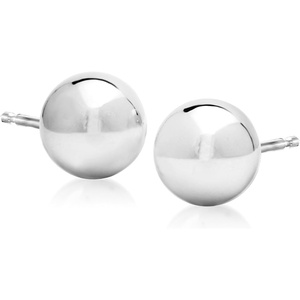 image:imagePure Collection by RossSimons 14kt White Gold Ball Stud Earrings031 Inches
