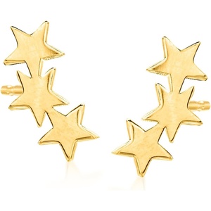 image:imagePure Collection by RossSimons 14kt Yellow Gold Star Ear Climbers