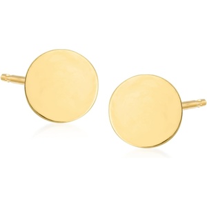 image:imagePure Collection by RossSimons Italian 14kt Yellow Gold Flat Circle Stud Earrings