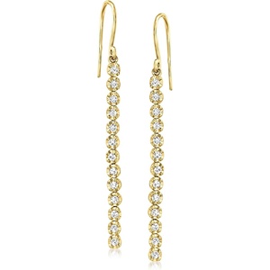 image:imageRossSimons 050 ct tw Diamond Linear Drop Earrings in 14kt Yellow Gold