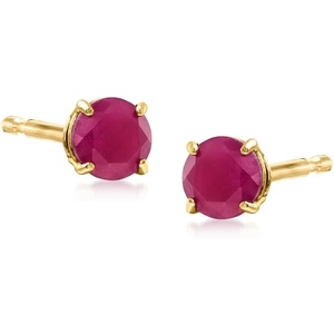 image:imageRossSimons 060 ct tw Round Ruby Earrings in 14kt Yellow Gold