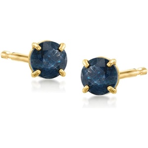 image:imageRossSimons 060 ct tw Round Sapphire Stud Earrings in 14kt Yellow Gold
