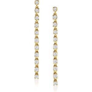 image:imageRossSimons 062 ct tw Diamond Linear Drop Earrings in 18kt Gold Over Sterling