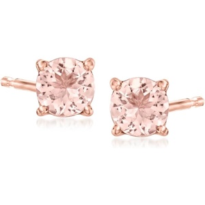 image:imageRossSimons 070 ct tw Morganite Stud Earrings in 18kt Rose Gold Over Sterling