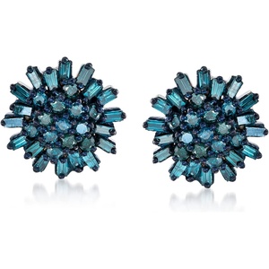 image:imageRossSimons 075 ct tw Blue Diamond Earrings in Sterling Silver